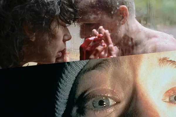 Imagem dividida em dois, com cena do filme Faça Ela Voltar acima, e A Bruxa de Blair abaixo